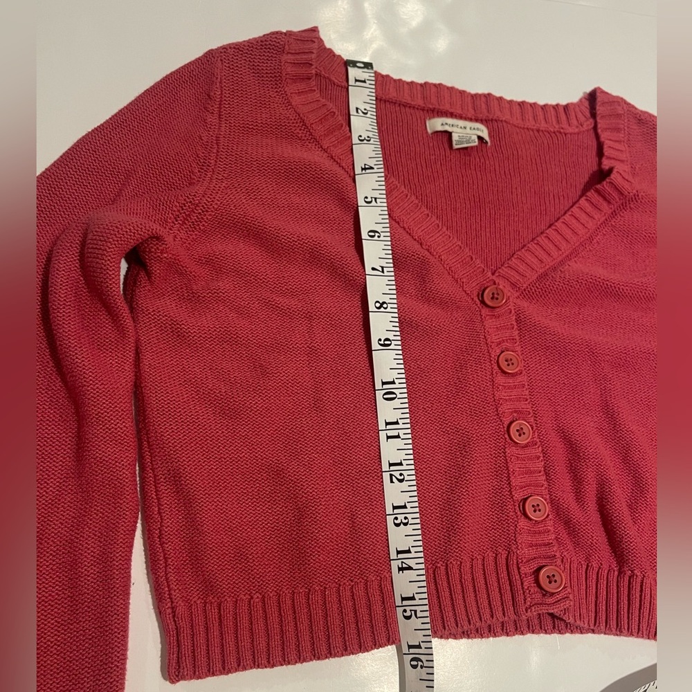 American Eagle Outfitters Pink Cropped Cardigan Sweater - Picture 5 of 11